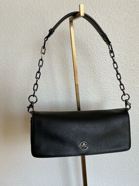 Tory Burch Black Leather Chain Shoulder Bag